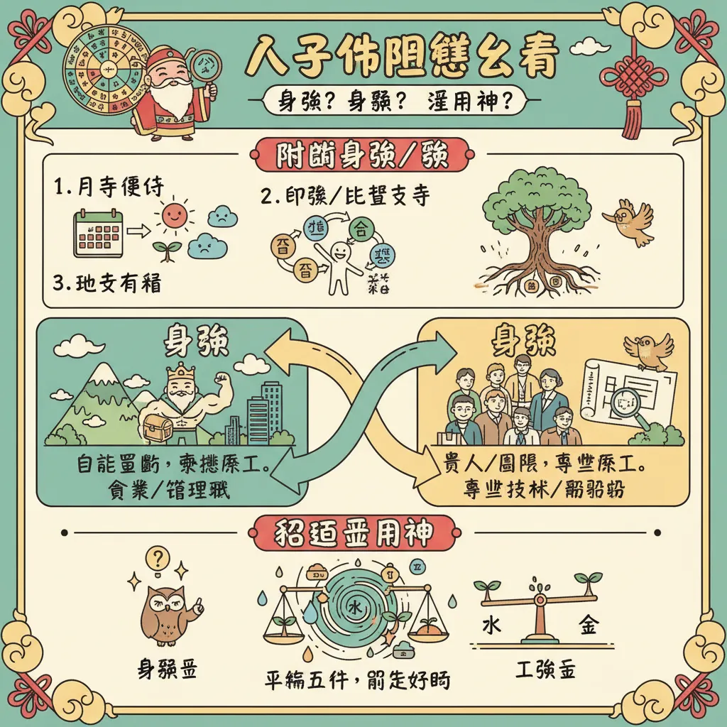 進階技巧：判斷身強弱、喜用神與流年運勢
